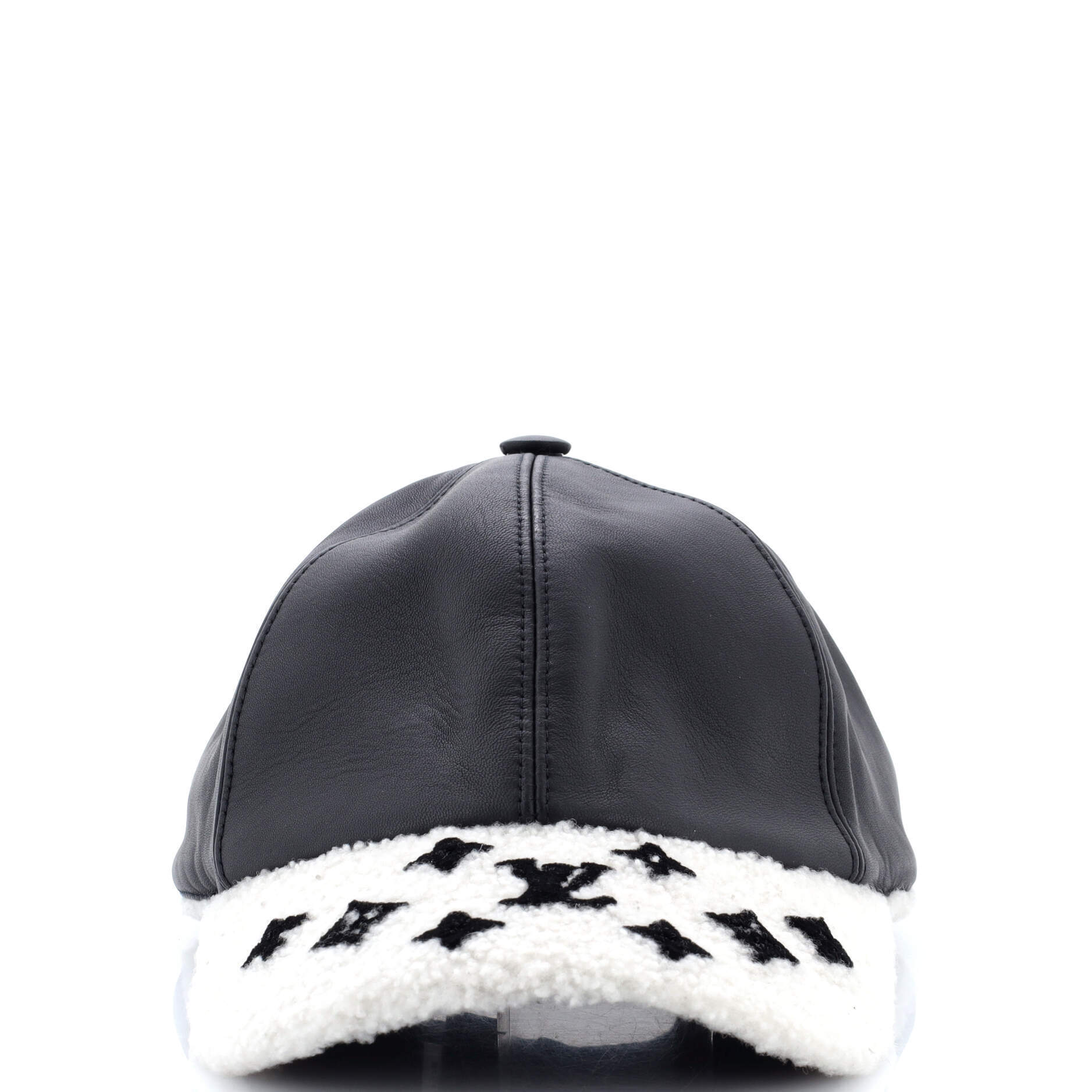 Louis Vuitton Baseball Cap Monogram Shearling With Leather